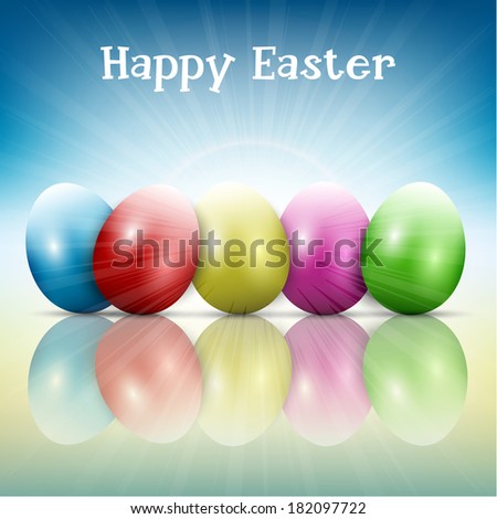 Easter background with colourful eggs
