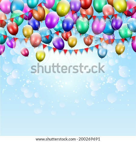 Celebration background with balloons and bunting