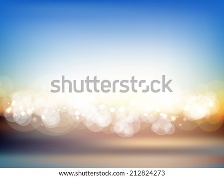 Abstract summer landscape background with blurred lights