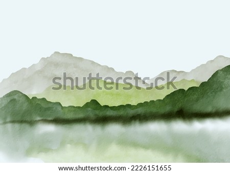 Hand painted watercolour landscape background