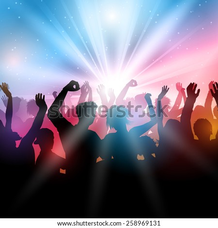 Silhouette of a party crowd