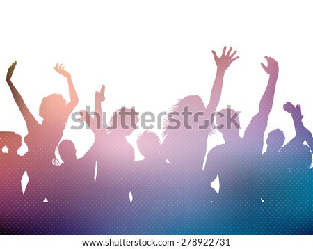 Silhouette of a party crowd