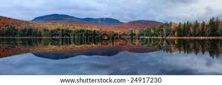 A Clear Reflection On An Autumn Evening, Loon Lake, Adirondack Mountains, New York