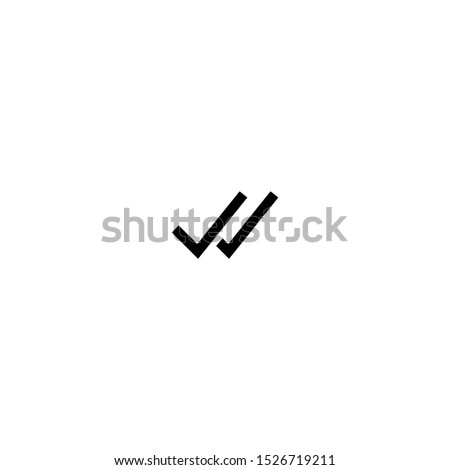 Double check mark icon design, tick symbol vector illustration isolated on white background. Whatsapp double check mark. Whats app