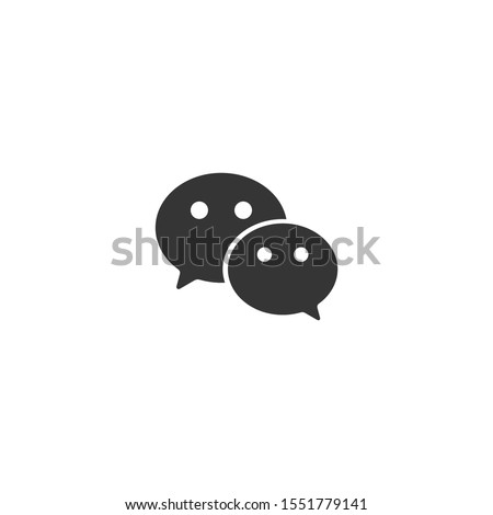 WeChat app original icon design. We chat logo. Vector design isolated on white background.