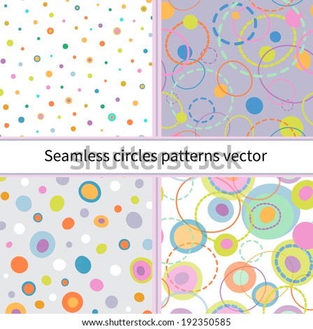 Set of Seamless abstract colors circles. vector illustration