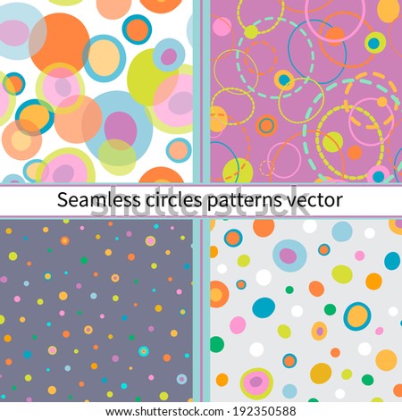 Set of Seamless abstract colors circles. vector illustration