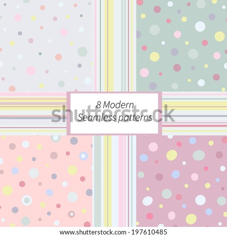 Set of Seamless abstract colors circles. vector illustration