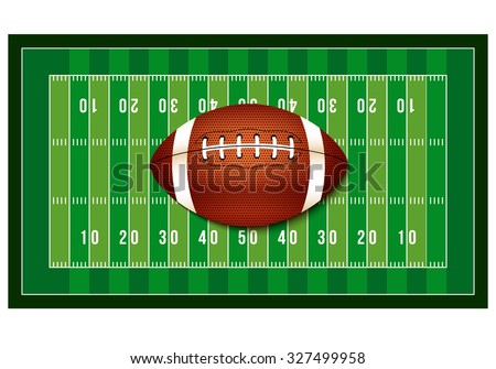 Illustration of  Football emblem and badges with American football ball and football field.  Vector EPS 10 