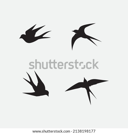 Birds and swallow dove logo design and vector animal wings and flying bird Stockfoto © 