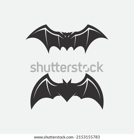 Bat logo animal and vector, wings, black, halloween, vampire, gothic, illustration, design bat icon