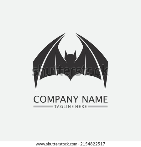 Bat logo animal and vector, wings, black, halloween, vampire, gothic, illustration, design bat icon