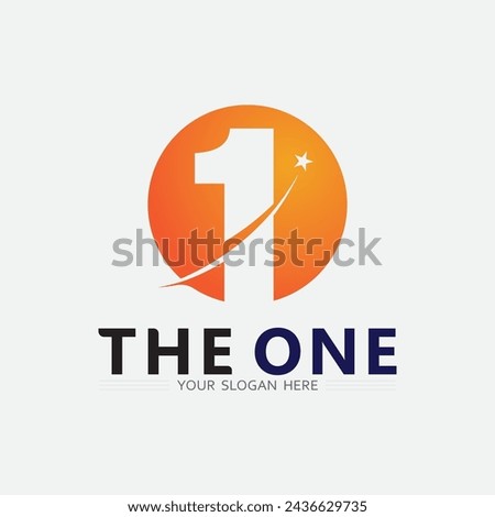 Number one logo and Vector Number design Stock Images Illustration 