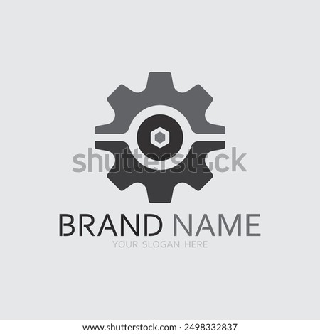 vector logo technology Digital tech vector business logo template concept illustration. Gear electronic factory sign. Cog wheel technology symbol SEO emblem Design element