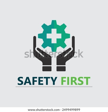 safety first logo icon vector design and illustration graphic sign