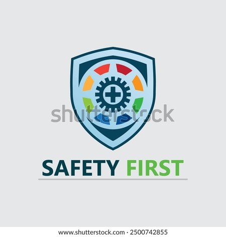 safety first logo icon vector design and illustration graphic sign