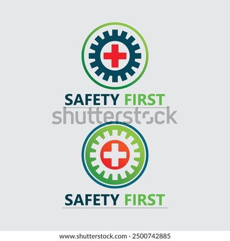 safety first logo icon vector design and illustration graphic sign