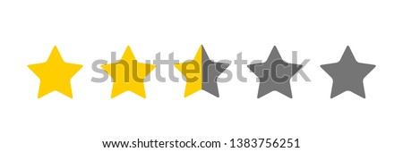 Two And A Half Star Rating Illustration Vector