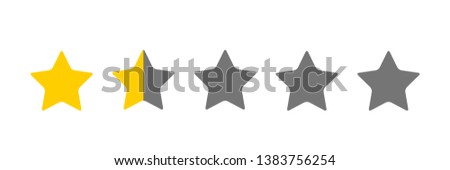 One And A Half Star Rating Illustration Vector