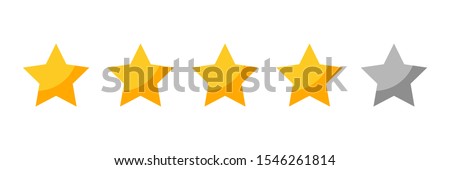 four rating stars icon for review product,internet website and mobile application on white backgrond vector