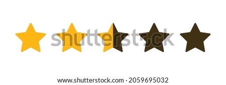 Two And A Half Star Rating Illustration Vector