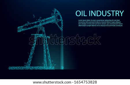 Oilfield, Drilling Oil or Natural Gas Rig  Poster Brochure Flyer Design, Vector Illustration