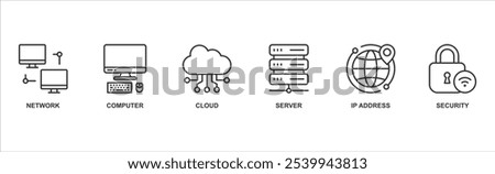 Network technology banner web icon vector illustration concept with icon