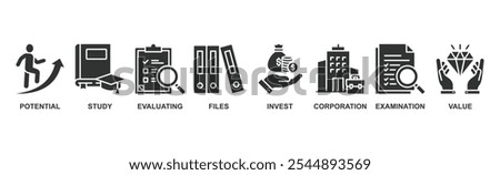 Due diligence banner web icon vector illustration concept with icon