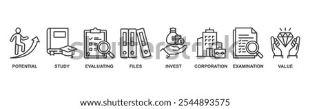 Due diligence banner web icon vector illustration concept with icon