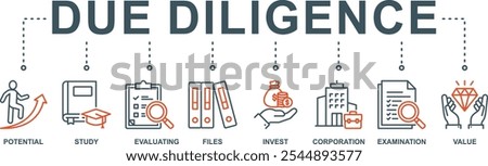 Due diligence banner web icon vector illustration concept with icon