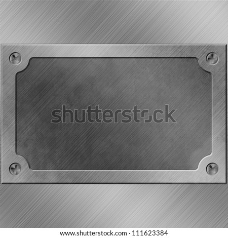 A Metal Background With Name Plate, Plaque Stock Photo 111623384 ...