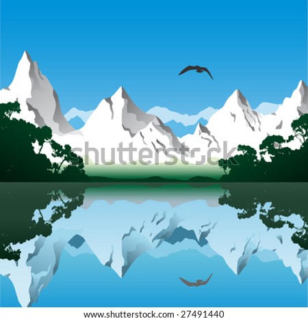 Landscape with Mountains and Lake
