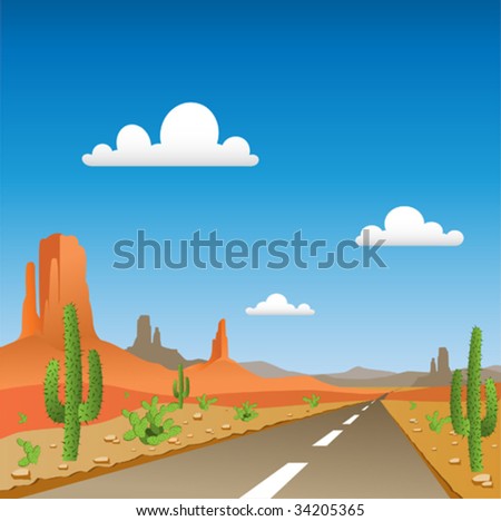 A Desert Landscape with Road