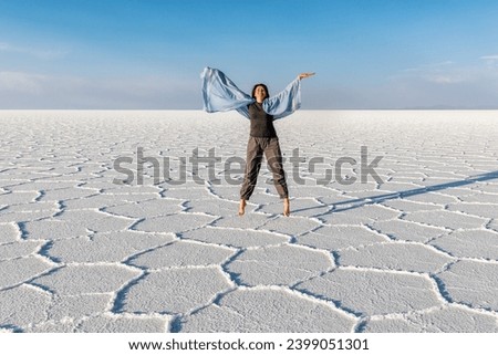 Similar – Image, Stock Photo Salar de Uyuni, Bolivia, South America, group of tourists with trucks