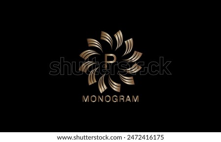 Luxury artistic monogram design template with initial letter P. Elegant, refined logo in vector illustration