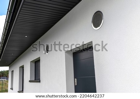 Similar – Image, Stock Photo Air intake in the grey painted bonnet of a van in Oerlinghausen near Bielefeld on the Hermannsweg in the Teutoburg Forest in East Westphalia-Lippe