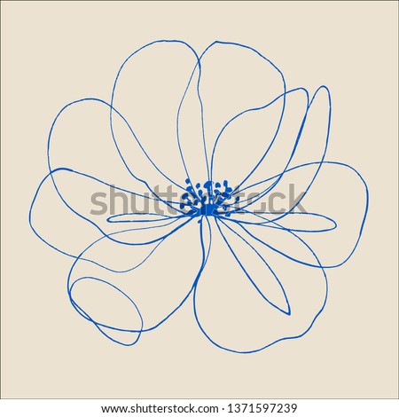 Continuous one line drawing of flower. jasmine flower, apple flower, japanese flower of sakura.