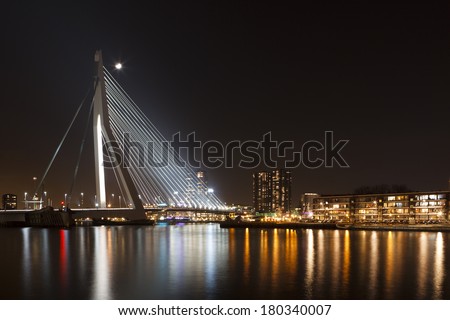 ROTTERDAM - MARCH 5: The Erasmus Bridge, also known as \