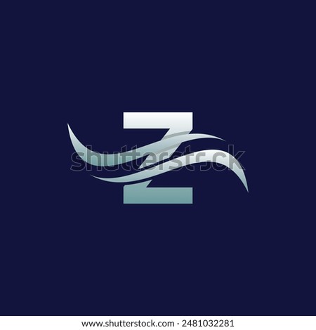 Letter Z Wave Ocean Simplicity Modern Creative Business Icon Logo