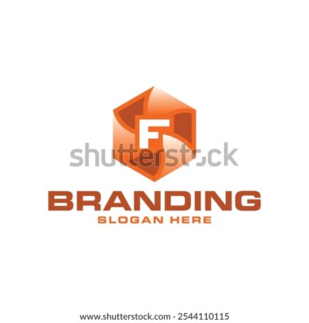 Letter F Simple Hexagon Modern Icon Technology Business Design Logo