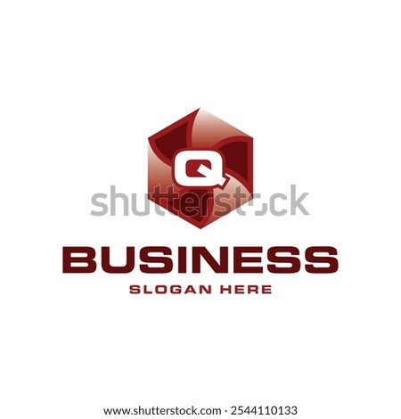 Letter Q Hexagon Modern Geometric Business Icon Technology Logo