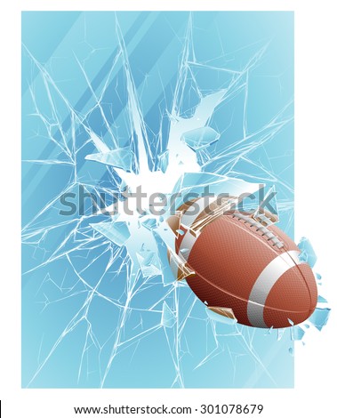 Football ball and broken glass