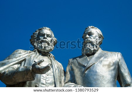 Similar – Image, Stock Photo Monument to Marx and Engels