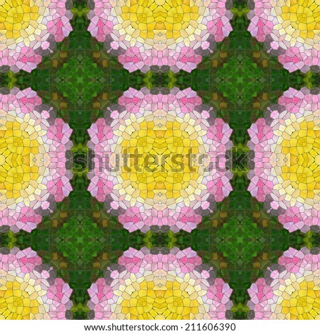 Glass mosaic kaleidoscopic seamless generated hires texture or background