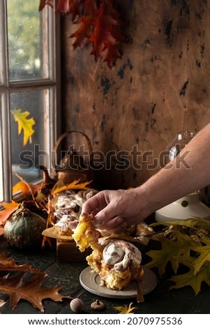 Similar – Foto Bild Kürbis-Brötchen Teigwaren