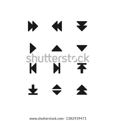 Arrow vector black icon set