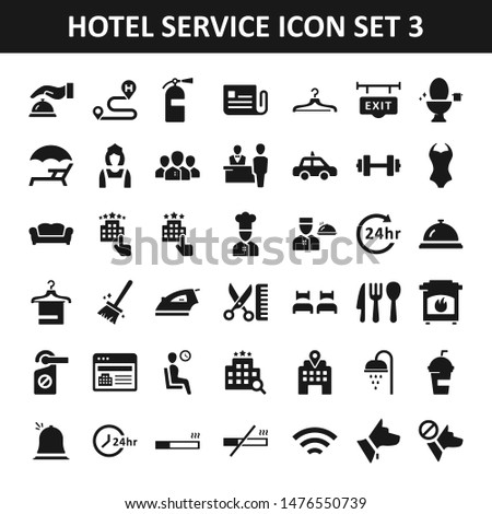 Hotel service vector flat icon set