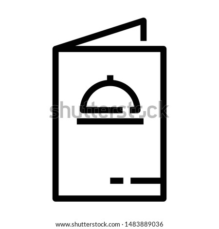 Food menu card flat vector line icon