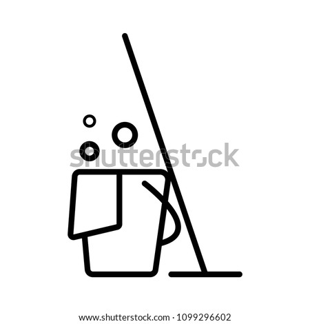 Mop swab icon vector illustration on white background. Mopping mop icon. Cleaning mop icon. Mopping sign.
