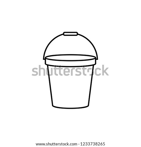 Bucket outline icon. linear style sign for mobile concept and web design.
